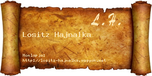 Lositz Hajnalka névjegykártya